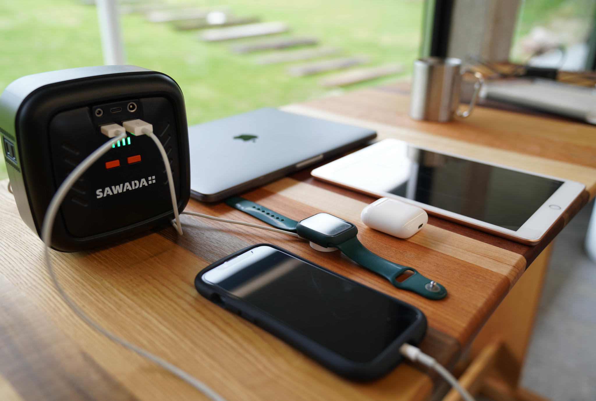 SAWADAコンパクト モバイル バッテリー（オレンジ）AC電圧110V